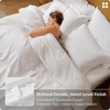 image:imageBedsure 100 Giza Egyptian Cotton Duvet Cover Queen Size Luxury Hotel Duvet Cover PureWoven Soft amp Breathable Sateen Bedding Set for AllSeason 3 Pieces 90x90 Gradient Blue01  White