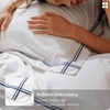 image:imageBedsure 100 Giza Egyptian Cotton Duvet Cover Queen Size Luxury Hotel Duvet Cover PureWoven Soft amp Breathable Sateen Bedding Set for AllSeason 3 Pieces 90x90 Gradient Blue03  Navy Blue