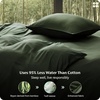 image:imageBedsure 100 Organically Grown Bamboo Viscose Duvet Cover Set Queen Size  Cooling Bedding Set for Hot Sleepers  PureWoven Luxury Silky Soft  No Insert  2 Pillow Shams Olive Green 90x90Olive Green