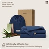 image:imageBedsure 100 Organically Grown Bamboo Viscose Duvet Cover Set Queen Size  Cooling Bedding Set for Hot Sleepers  PureWoven Luxury Silky Soft  No Insert  2 Pillow Shams Olive Green 90x90Navy