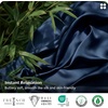 image:imageBedsure 100 Organically Grown Bamboo Viscose Duvet Cover Set Queen Size  Cooling Bedding Set for Hot Sleepers  PureWoven Luxury Silky Soft  No Insert  2 Pillow Shams Olive Green 90x90Navy