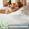 image:imageBedsure 100 Organically Grown Bamboo Viscose Duvet Cover Set Queen Size  Cooling Bedding Set for Hot Sleepers  PureWoven Luxury Silky Soft  No Insert  2 Pillow Shams Olive Green 90x90White