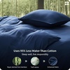 image:imageBedsure 100 Organically Grown Bamboo Viscose Duvet Cover Set Queen Size  Cooling Bedding Set for Hot Sleepers  PureWoven Luxury Silky Soft  No Insert  2 Pillow Shams Olive Green 90x90Navy