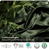 image:imageBedsure 100 Organically Grown Bamboo Viscose Duvet Cover Set Queen Size  Cooling Bedding Set for Hot Sleepers  PureWoven Luxury Silky Soft  No Insert  2 Pillow Shams Olive Green 90x90Olive Green