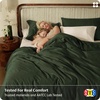 image:imageBedsure 100 Organically Grown Bamboo Viscose Duvet Cover Set Queen Size  Cooling Bedding Set for Hot Sleepers  PureWoven Luxury Silky Soft  No Insert  2 Pillow Shams Olive Green 90x90Olive Green