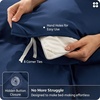 image:imageBedsure 100 Organically Grown Bamboo Viscose Duvet Cover Set Queen Size  Cooling Bedding Set for Hot Sleepers  PureWoven Luxury Silky Soft  No Insert  2 Pillow Shams Olive Green 90x90Navy