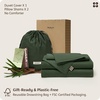image:imageBedsure 100 Organically Grown Bamboo Viscose Duvet Cover Set Queen Size  Cooling Bedding Set for Hot Sleepers  PureWoven Luxury Silky Soft  No Insert  2 Pillow Shams Olive Green 90x90Olive Green