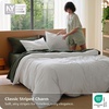 image:imageBedsure Striped Duvet Cover Queen 100 Washed Cotton Duvet Cover LinenLike PureWoven with Reversible YarnDyed Design amp DoubleStitch Craft 3Piece with Zipper Closure Stripes White 90x9001  Stripes  White