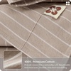 image:imageBedsure Striped Duvet Cover Queen 100 Washed Cotton Duvet Cover LinenLike PureWoven with Reversible YarnDyed Design amp DoubleStitch Craft 3Piece with Zipper Closure Stripes White 90x9003  Stripes  Light Brown