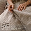 image:imageBedsure Striped Duvet Cover Queen 100 Washed Cotton Duvet Cover LinenLike PureWoven with Reversible YarnDyed Design amp DoubleStitch Craft 3Piece with Zipper Closure Stripes White 90x9003  Stripes  Light Brown