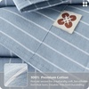 image:imageBedsure Striped Duvet Cover Queen 100 Washed Cotton Duvet Cover LinenLike PureWoven with Reversible YarnDyed Design amp DoubleStitch Craft 3Piece with Zipper Closure Stripes White 90x9004  Stripes  Cornflower Blue