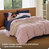 image:imageBedsure Striped Duvet Cover Queen 100 Washed Cotton Duvet Cover LinenLike PureWoven with Reversible YarnDyed Design amp DoubleStitch Craft 3Piece with Zipper Closure Stripes White 90x9011  Gingham  Greyish Pink