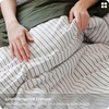 image:imageBedsure Striped Duvet Cover Queen 100 Washed Cotton Duvet Cover LinenLike PureWoven with Reversible YarnDyed Design amp DoubleStitch Craft 3Piece with Zipper Closure Stripes White 90x9001  Stripes  White