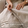 image:imageBedsure Striped Duvet Cover Queen 100 Washed Cotton Duvet Cover LinenLike PureWoven with Reversible YarnDyed Design amp DoubleStitch Craft 3Piece with Zipper Closure Stripes White 90x9002  Stripes  Linen