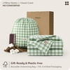 image:imageBedsure Striped Duvet Cover Queen 100 Washed Cotton Duvet Cover LinenLike PureWoven with Reversible YarnDyed Design amp DoubleStitch Craft 3Piece with Zipper Closure Stripes White 90x9010  Gingham  Willow Green