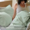 image:imageBedsure Striped Duvet Cover Queen 100 Washed Cotton Duvet Cover LinenLike PureWoven with Reversible YarnDyed Design amp DoubleStitch Craft 3Piece with Zipper Closure Stripes White 90x9005  Stripes  Sage Green