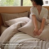 image:imageBedsure Striped Duvet Cover Queen 100 Washed Cotton Duvet Cover LinenLike PureWoven with Reversible YarnDyed Design amp DoubleStitch Craft 3Piece with Zipper Closure Stripes White 90x9003  Stripes  Light Brown