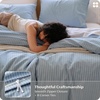 image:imageBedsure Striped Duvet Cover Queen 100 Washed Cotton Duvet Cover LinenLike PureWoven with Reversible YarnDyed Design amp DoubleStitch Craft 3Piece with Zipper Closure Stripes White 90x9004  Stripes  Cornflower Blue