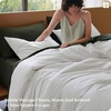 image:imageBedsure Striped Duvet Cover Queen 100 Washed Cotton Duvet Cover LinenLike PureWoven with Reversible YarnDyed Design amp DoubleStitch Craft 3Piece with Zipper Closure Stripes White 90x9001  Stripes  White