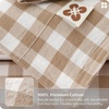 image:imageBedsure Striped Duvet Cover Queen 100 Washed Cotton Duvet Cover LinenLike PureWoven with Reversible YarnDyed Design amp DoubleStitch Craft 3Piece with Zipper Closure Stripes White 90x9008  Gingham  Light Brown