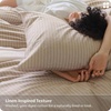 image:imageBedsure Striped Duvet Cover Queen 100 Washed Cotton Duvet Cover LinenLike PureWoven with Reversible YarnDyed Design amp DoubleStitch Craft 3Piece with Zipper Closure Stripes White 90x9002  Stripes  Linen