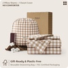 image:imageBedsure Striped Duvet Cover Queen 100 Washed Cotton Duvet Cover LinenLike PureWoven with Reversible YarnDyed Design amp DoubleStitch Craft 3Piece with Zipper Closure Stripes White 90x9008  Gingham  Light Brown