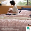 image:imageBedsure Striped Duvet Cover Queen 100 Washed Cotton Duvet Cover LinenLike PureWoven with Reversible YarnDyed Design amp DoubleStitch Craft 3Piece with Zipper Closure Stripes White 90x9011  Gingham  Greyish Pink