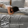 image:imageBedsure Striped Duvet Cover Queen 100 Washed Cotton Duvet Cover LinenLike PureWoven with Reversible YarnDyed Design amp DoubleStitch Craft 3Piece with Zipper Closure Stripes White 90x9006  Stripes  Dark Grey