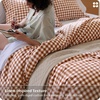 image:imageBedsure Striped Duvet Cover Queen 100 Washed Cotton Duvet Cover LinenLike PureWoven with Reversible YarnDyed Design amp DoubleStitch Craft 3Piece with Zipper Closure Stripes White 90x9012  Gingham  Terracotta