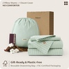 image:imageBedsure Striped Duvet Cover Queen 100 Washed Cotton Duvet Cover LinenLike PureWoven with Reversible YarnDyed Design amp DoubleStitch Craft 3Piece with Zipper Closure Stripes White 90x9005  Stripes  Sage Green
