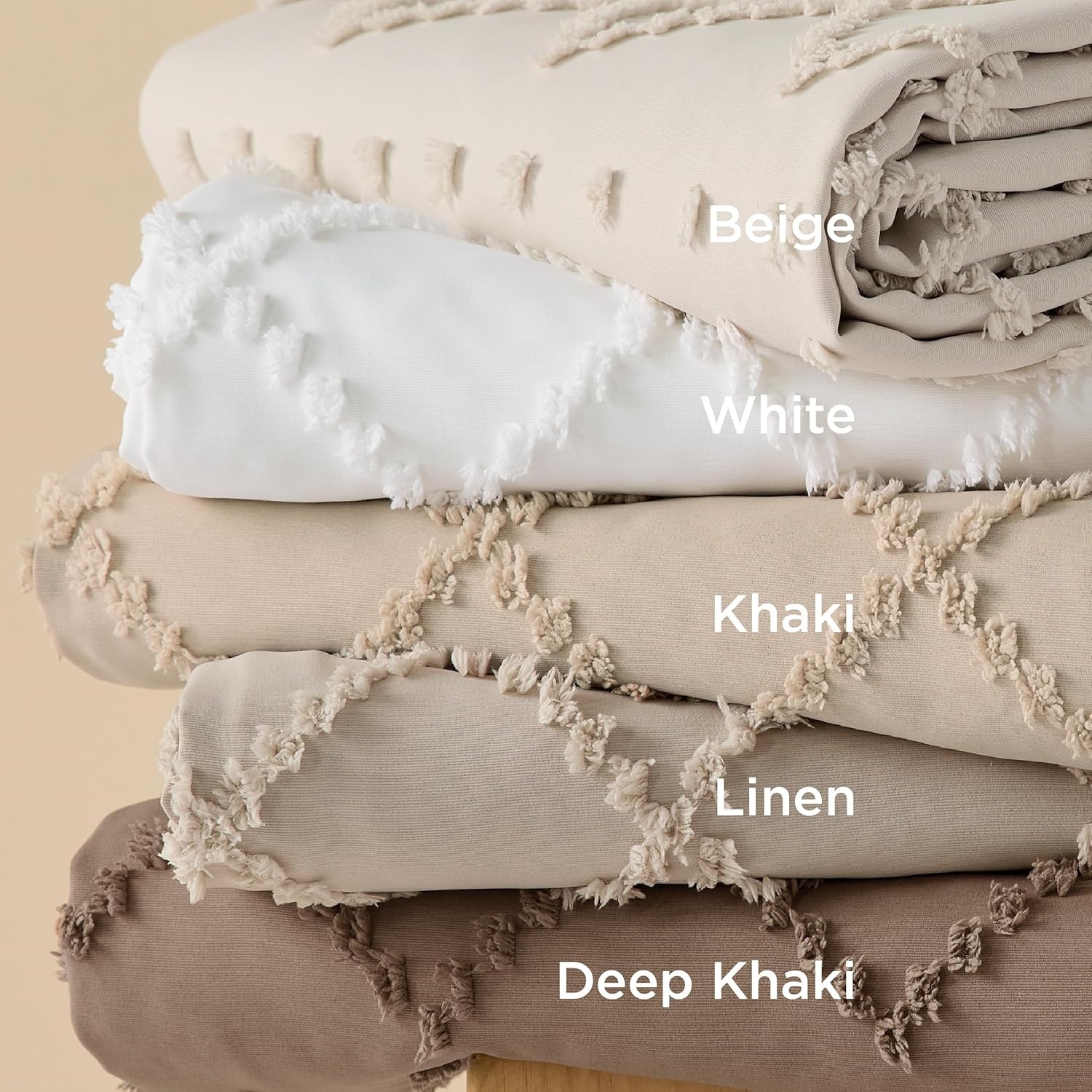 image:imageBedsure Boho Duvet Cover King Size  Rose Pink Tufted Boho Bedding Distressed Vintage Embroidery Bedding for All Seasons 3 Pieces 1 Soft Jacquard King Comforter Cover and 2 Pillow Shams01  White No Comforter