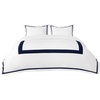image:imageBedsure 100 Cotton Percale Duvet Cover Queen Luxury Hotel Duvet Cover White Comforter Cover with Embroidery PureWoven Breathable amp Lightweight Bedding Set for All Season 3 Pieces 90x9004  Hotel Navy Frame