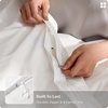 image:imageBedsure 100 Cotton Percale Duvet Cover Queen Luxury Hotel Duvet Cover White Comforter Cover with Embroidery PureWoven Breathable amp Lightweight Bedding Set for All Season 3 Pieces 90x9001  Hotel White
