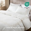 image:imageBedsure 100 Cotton Percale Duvet Cover Queen Luxury Hotel Duvet Cover White Comforter Cover with Embroidery PureWoven Breathable amp Lightweight Bedding Set for All Season 3 Pieces 90x9008  Hotel Curly Frame