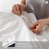 image:imageBedsure 100 Cotton Percale Duvet Cover Queen Luxury Hotel Duvet Cover White Comforter Cover with Embroidery PureWoven Breathable amp Lightweight Bedding Set for All Season 3 Pieces 90x9004  Hotel Navy Frame