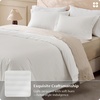image:imageBedsure 100 Cotton Percale Duvet Cover Queen Luxury Hotel Duvet Cover White Comforter Cover with Embroidery PureWoven Breathable amp Lightweight Bedding Set for All Season 3 Pieces 90x9006  Hotel Striped Jacquard