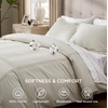 image:imageBedsure 100 Cotton Percale Duvet Cover Queen Luxury Hotel Duvet Cover White Comforter Cover with Embroidery PureWoven Breathable amp Lightweight Bedding Set for All Season 3 Pieces 90x9001  Hotel Linen Beige