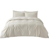 image:imageBedsure 100 Cotton Percale Duvet Cover Queen Luxury Hotel Duvet Cover White Comforter Cover with Embroidery PureWoven Breathable amp Lightweight Bedding Set for All Season 3 Pieces 90x9001  Hotel Linen Beige