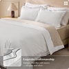 image:imageBedsure 100 Cotton Percale Duvet Cover Queen Luxury Hotel Duvet Cover White Comforter Cover with Embroidery PureWoven Breathable amp Lightweight Bedding Set for All Season 3 Pieces 90x9003  Hotel Leaf Edge