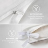 image:imageBedsure 100 Cotton Percale Duvet Cover Queen Luxury Hotel Duvet Cover White Comforter Cover with Embroidery PureWoven Breathable amp Lightweight Bedding Set for All Season 3 Pieces 90x9008  Hotel Curly Frame