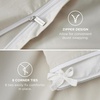 image:imageBedsure 100 Cotton Percale Duvet Cover Queen Luxury Hotel Duvet Cover White Comforter Cover with Embroidery PureWoven Breathable amp Lightweight Bedding Set for All Season 3 Pieces 90x9001  Hotel Linen Beige
