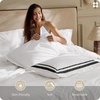 image:imageBedsure 100 Cotton Percale Duvet Cover Queen Luxury Hotel Duvet Cover White Comforter Cover with Embroidery PureWoven Breathable amp Lightweight Bedding Set for All Season 3 Pieces 90x9007  Hotel Black Frame