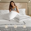 image:imageBedsure 100 Cotton Percale Duvet Cover Queen Luxury Hotel Duvet Cover White Comforter Cover with Embroidery PureWoven Breathable amp Lightweight Bedding Set for All Season 3 Pieces 90x9005  Hotel Frame Embroidery