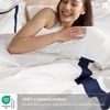 image:imageBedsure 100 Cotton Percale Duvet Cover Queen Luxury Hotel Duvet Cover White Comforter Cover with Embroidery PureWoven Breathable amp Lightweight Bedding Set for All Season 3 Pieces 90x9004  Hotel Navy Frame