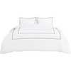 image:imageBedsure 100 Cotton Percale Duvet Cover Queen Luxury Hotel Duvet Cover White Comforter Cover with Embroidery PureWoven Breathable amp Lightweight Bedding Set for All Season 3 Pieces 90x9002  Hotel Double Embroidery