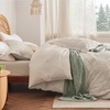 image:imageBedsure Boho Duvet Cover King Size  Rose Pink Tufted Boho Bedding Distressed Vintage Embroidery Bedding for All Seasons 3 Pieces 1 Soft Jacquard King Comforter Cover and 2 Pillow Shams02  Beige No Comforter