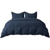 image:imageBedsure Boho Duvet Cover King Size  Rose Pink Tufted Boho Bedding Distressed Vintage Embroidery Bedding for All Seasons 3 Pieces 1 Soft Jacquard King Comforter Cover and 2 Pillow Shams02  Navy No Comforter
