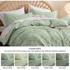 image:imageBedsure Boho Duvet Cover King Size  Rose Pink Tufted Boho Bedding Distressed Vintage Embroidery Bedding for All Seasons 3 Pieces 1 Soft Jacquard King Comforter Cover and 2 Pillow Shams13  Sage Green No Comforter