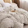 image:imageBedsure Boho Duvet Cover King Size  Rose Pink Tufted Boho Bedding Distressed Vintage Embroidery Bedding for All Seasons 3 Pieces 1 Soft Jacquard King Comforter Cover and 2 Pillow Shams07  Beige No Comforter