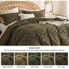 image:imageBedsure Boho Duvet Cover King Size  Rose Pink Tufted Boho Bedding Distressed Vintage Embroidery Bedding for All Seasons 3 Pieces 1 Soft Jacquard King Comforter Cover and 2 Pillow Shams22  Dark Green No Comforter